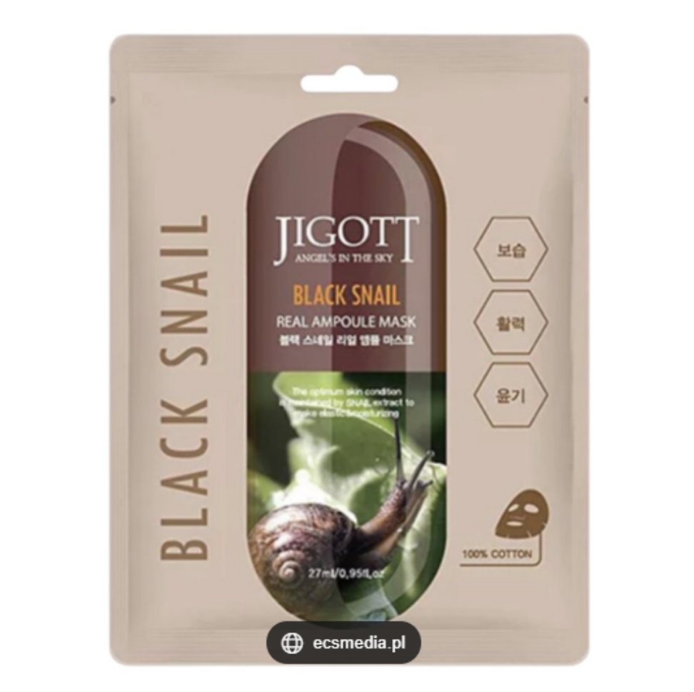 JIGOTT REAL AMPOULE MASK BLACK SNAIL